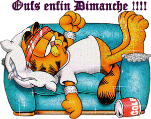 Gif animé enfin dimanche Garfield